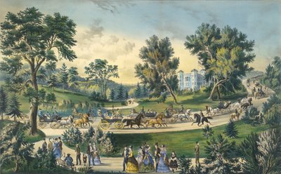 Die große Fahrt, Central Park, New York, 1869 von N. and Ives, J.M. Currier